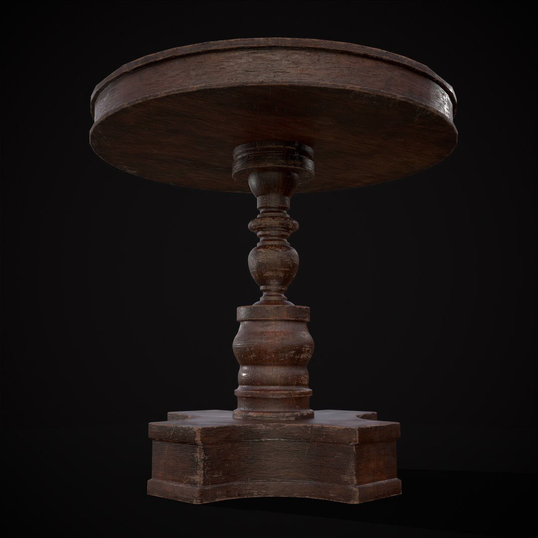 Mahogany Medieval Antique Pedestal Round Table 3D Model - TurboSquid ...