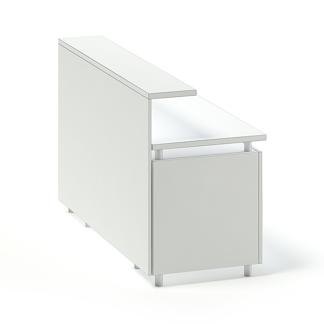 3D White Wooden Reception Desk Model - TurboSquid 1293942