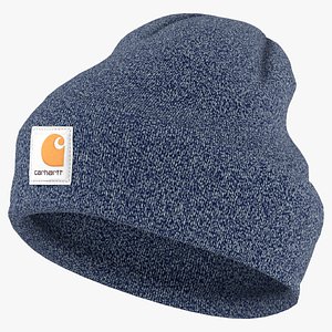 3D Carhartt Knit Cuffed Beanie Scout Blue Powder Blue model