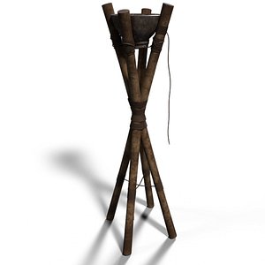 Old Wood Torch 3D