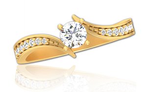 3D Solitaire Ring model