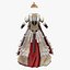 Full Medieval Queen Royal Quin Outfit