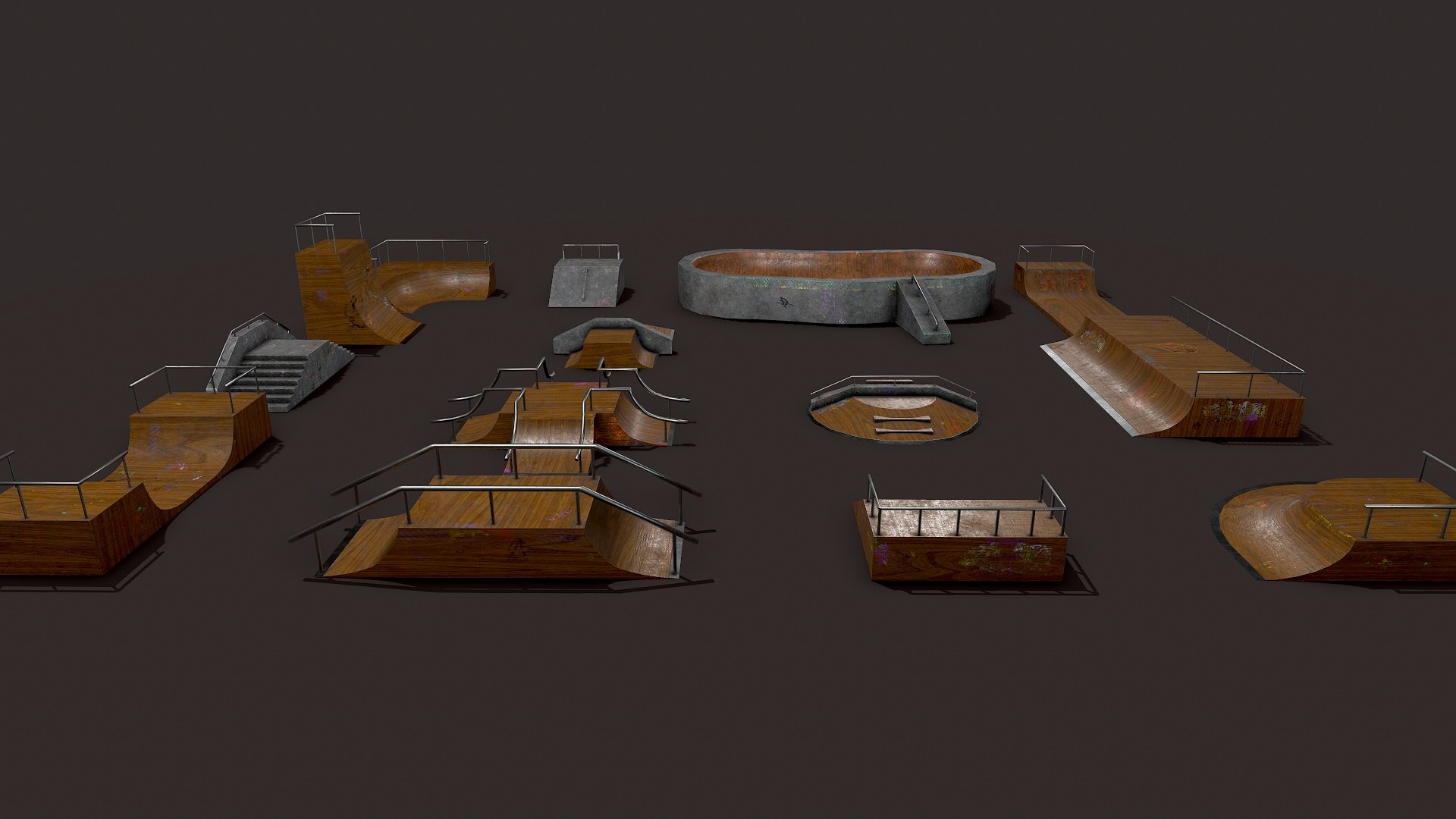Lowpoly Modular Skatepark 3D https://p.turbosquid.com/ts-thumb/BT/kV5xon/Of/skatepark08/jpg/1624474064/1920x1080/fit_q87/9c39b442b847e0654f3c1be499c12f68fcb3e7a3/skatepark08.jpg