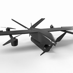 3D model Advanced Military UAV Surveillance Platform Black Rigged