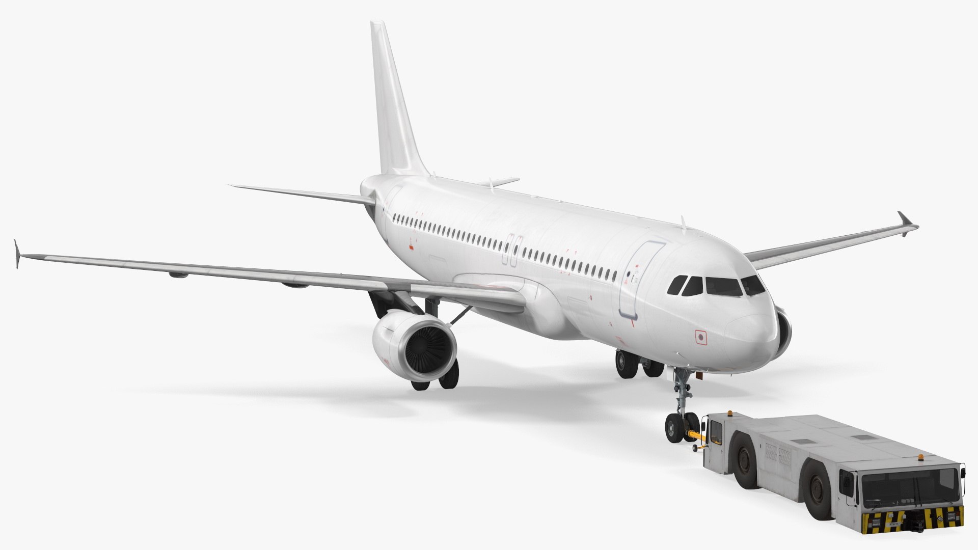 Aircraft Tractor Towing Airbus A320 3D model preview