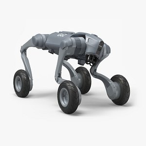 3D Unitree Mobile Surveillance Robot Grey Rigged model