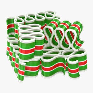 3D realistic christmas ribbon candy