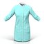 Vestido de Cirurgião Feminino 5 Modelo 3D