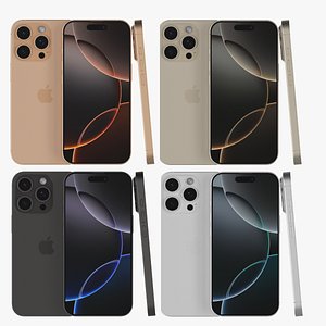 Apple iPhone 16 Pro Titanium All Colors 3D