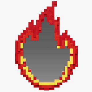 3D Pixel mirror Flame by Seletti