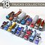 3D 18 semi trucks model