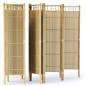Madam Stoltz Bamboo Folding Screen
