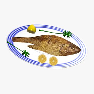 fish fried 3D model