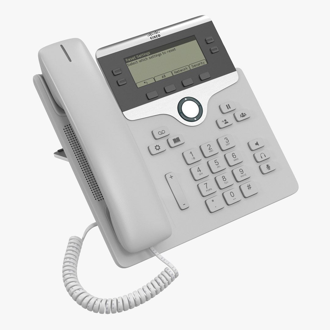 Cisco IP Phone 7841 White 3D model preview