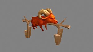 3D model Cartoon roast whole lamb