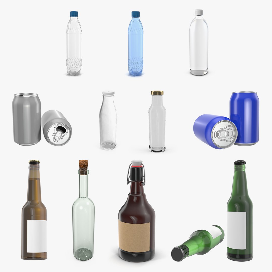 Bottles 3D Models Collection 5 3D model preview