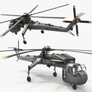 3D Sikorsky CH-54 Tarhe Helicopter Rigged for Maya model