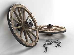 3d model wooden wheel