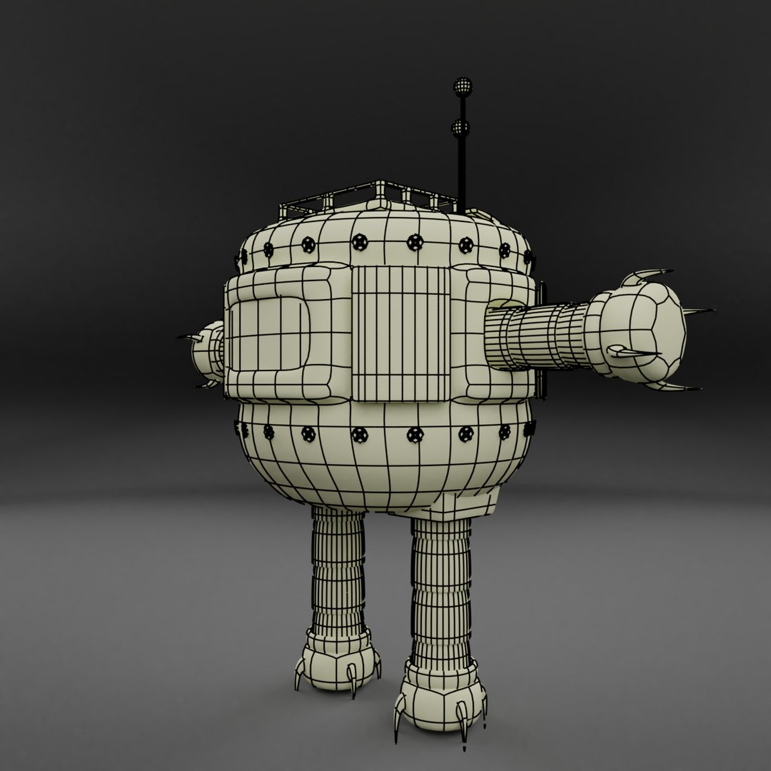 Free Rig Metallic Blender 3D Model TurboSquid 1313739   Roboterwireframe0007 