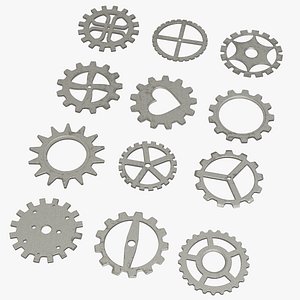 3D model 12 Steampunk Gears