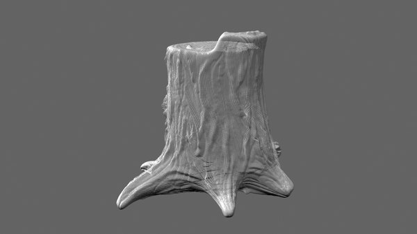 free realistic tree stump 3d model