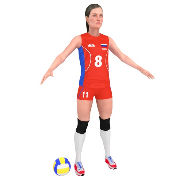 female volleyball player ball 3D model