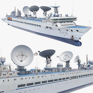 Yuan Wang Satellite Surveillance Vessel Blue Rigged 3D model