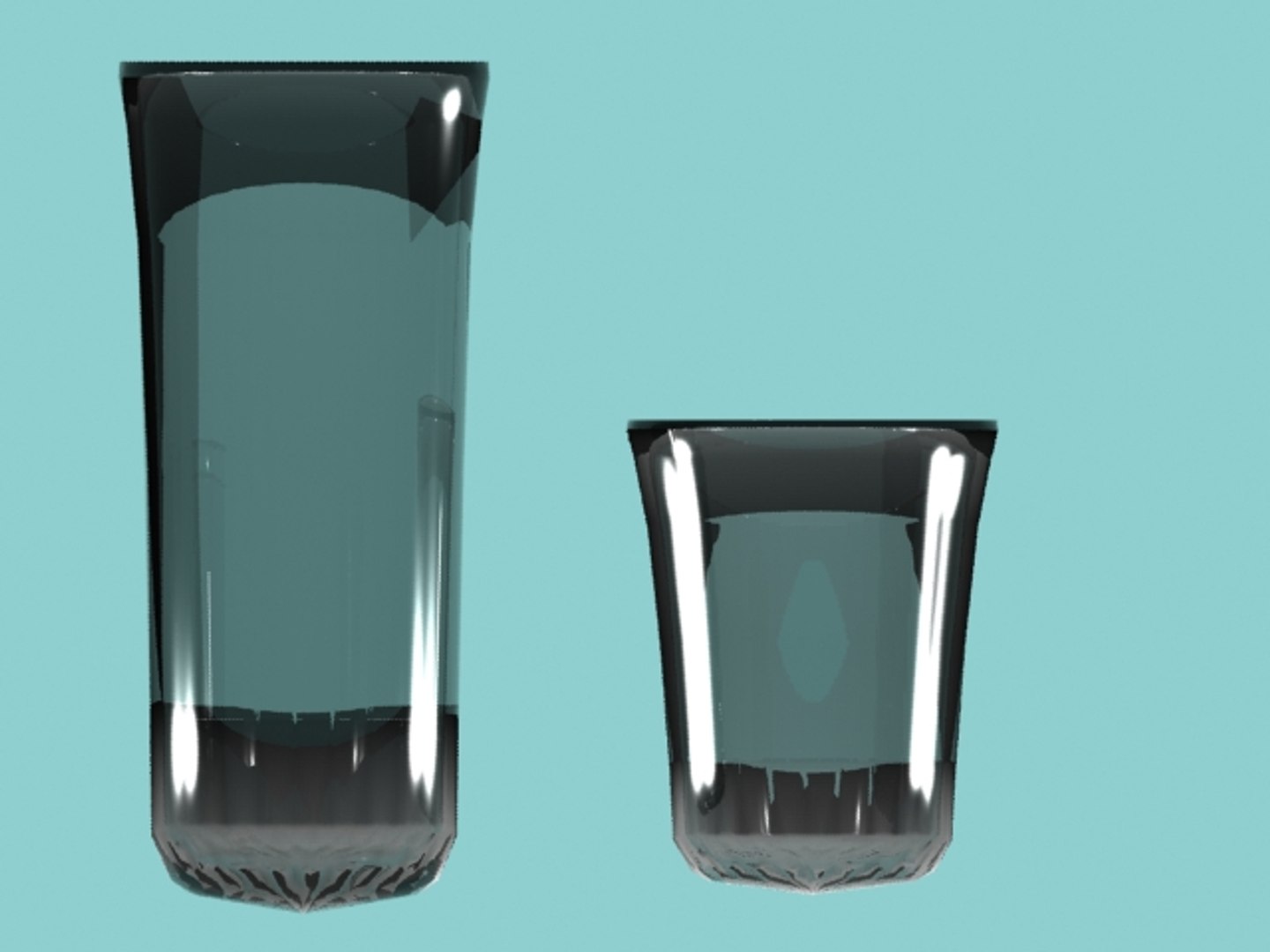 3d single double shot glasses model