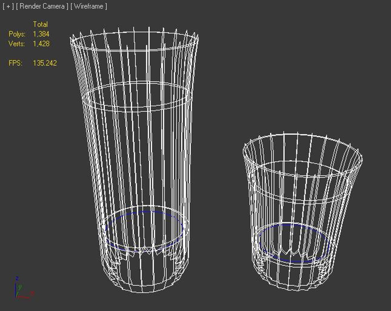 3d single double shot glasses model