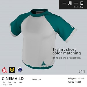 T-shirt short color matching 3D model