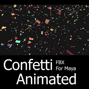 Confetti Animated FBX For Maya and Max