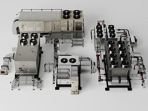 Industrial Rooftop HVAC System Chiller Ventilation Pack