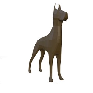 Low-poly Doberman 3D model