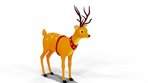 3D model Cartoon deer game ready