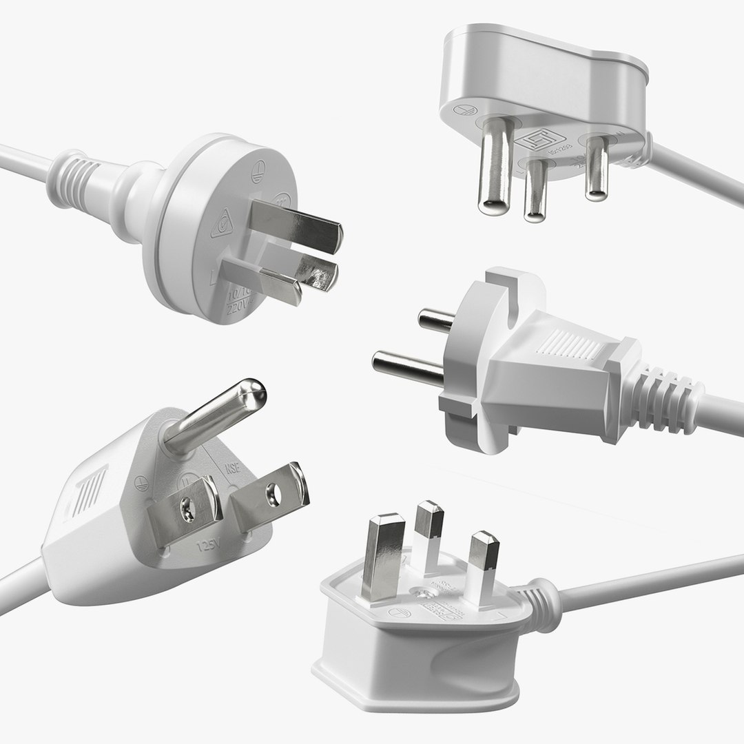 Electric Plugs Collection 3 3D model preview