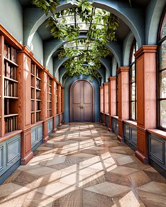 Library Hall Blender Scene