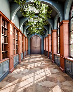 Library Hall Blender Scene