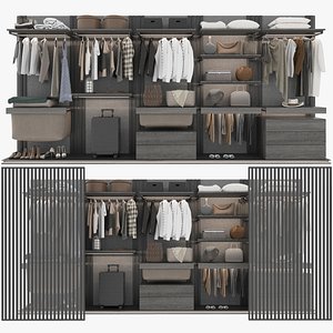 Wardrobe composition with filling 3D model