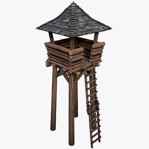 Medieval Lookout Tower 3D