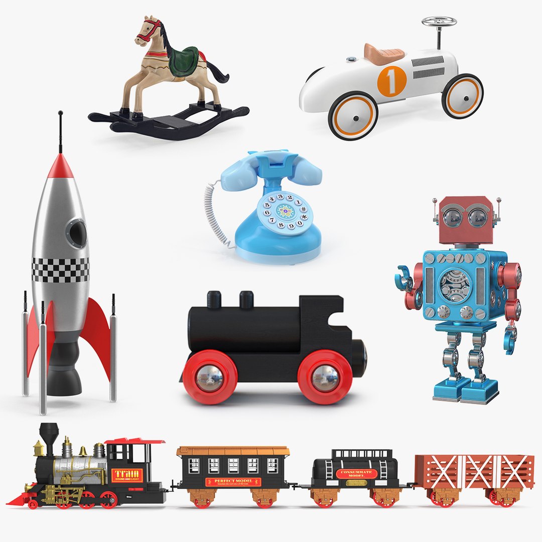 Retro Toys Collection 2 3D model preview