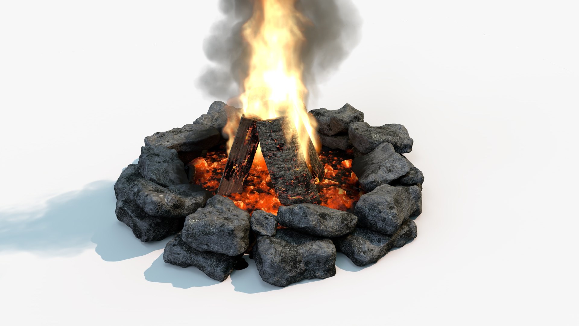 Campfire with loop fire simulation3D模型 TurboSquid 1998555