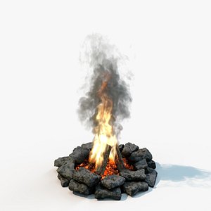 Campfire with loop fire simulation