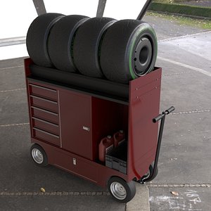 3D Tire Rack Cart 9 model