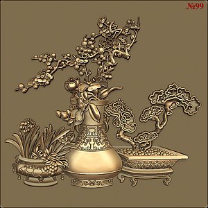 stl cnc router engraving 3d model