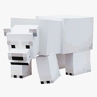 Minecraft Polar Bear Rigged 3D Model Game Ready 4K PBR