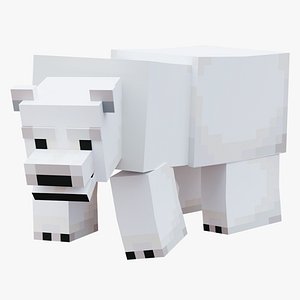 Minecraft Polar Bear Rigged 3D Model Game Ready 4K PBR