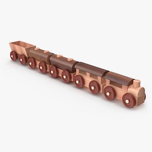 3D model Wooden Train Collection 2