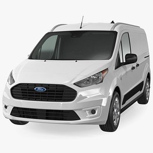 3D Ford Transit Connect Barn Doors White Rigged