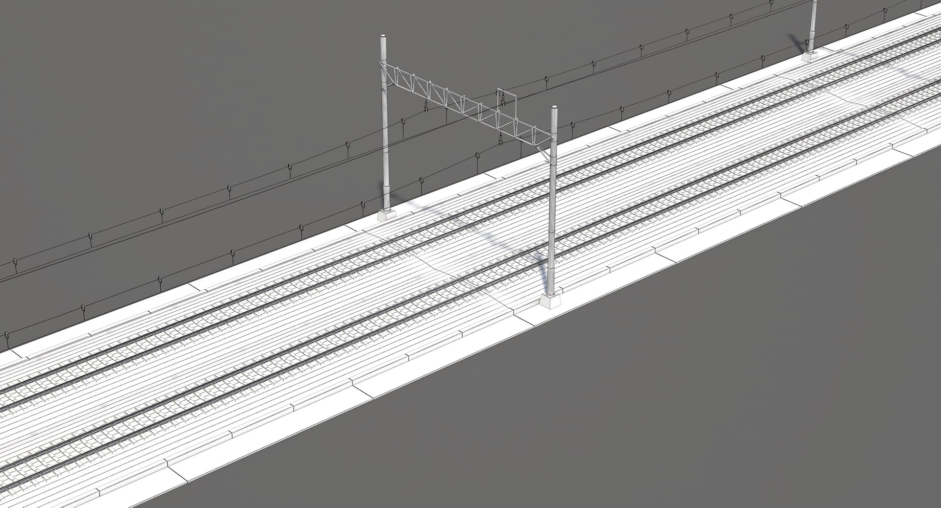 Electrical Line Track Railway JR Section 3D - TurboSquid 2197148