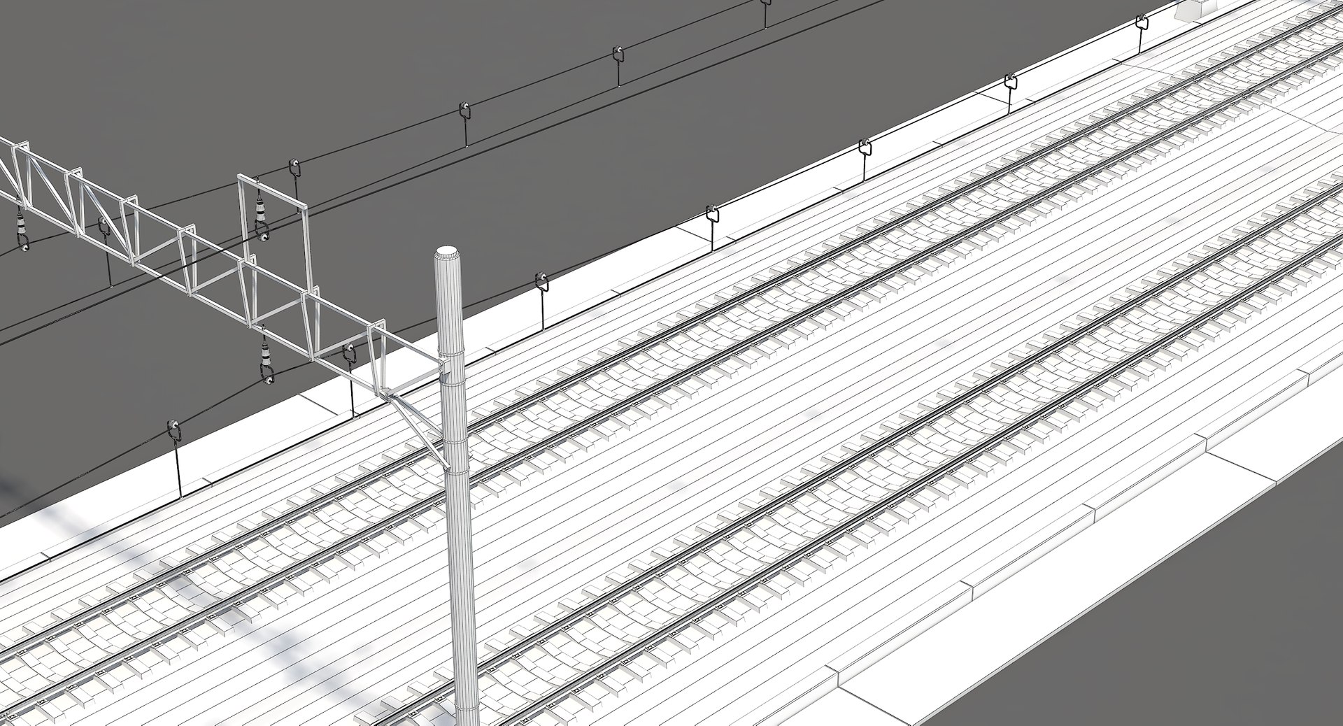 Electrical Line Track Railway JR Section 3D - TurboSquid 2197148